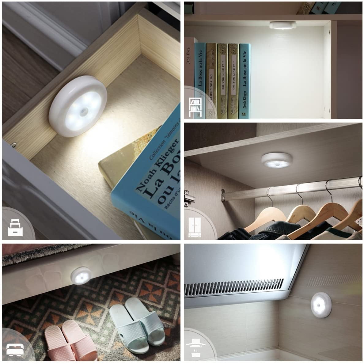 6 Pieces Wireless Motion Sensor LED Light Stick Anywhere