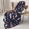 thumbnail image 3 of Fuzoiu Retro Rabbit Flower Print Flannel Throw Blanket,Light Weight Warm Decorative,Throw Blanket Cover for Sofa, Couch, Bedroom,Travel-50"x40", 3 of 6