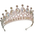 thumbnail image 3 of BRIGHTFUFU Corona de diamantes de imitación, Tiara, corona de cumpleaños, tocado de novia, accesorio de vestido de novia para actuación de baile, 3 of 8