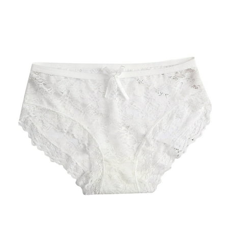 Xiaoxatg Sexy Panties for Women Women Lace Sexy Panties Hollow Mesh Trousers Bow Low Waist Panties Lace Underwear for Women plus Size Set