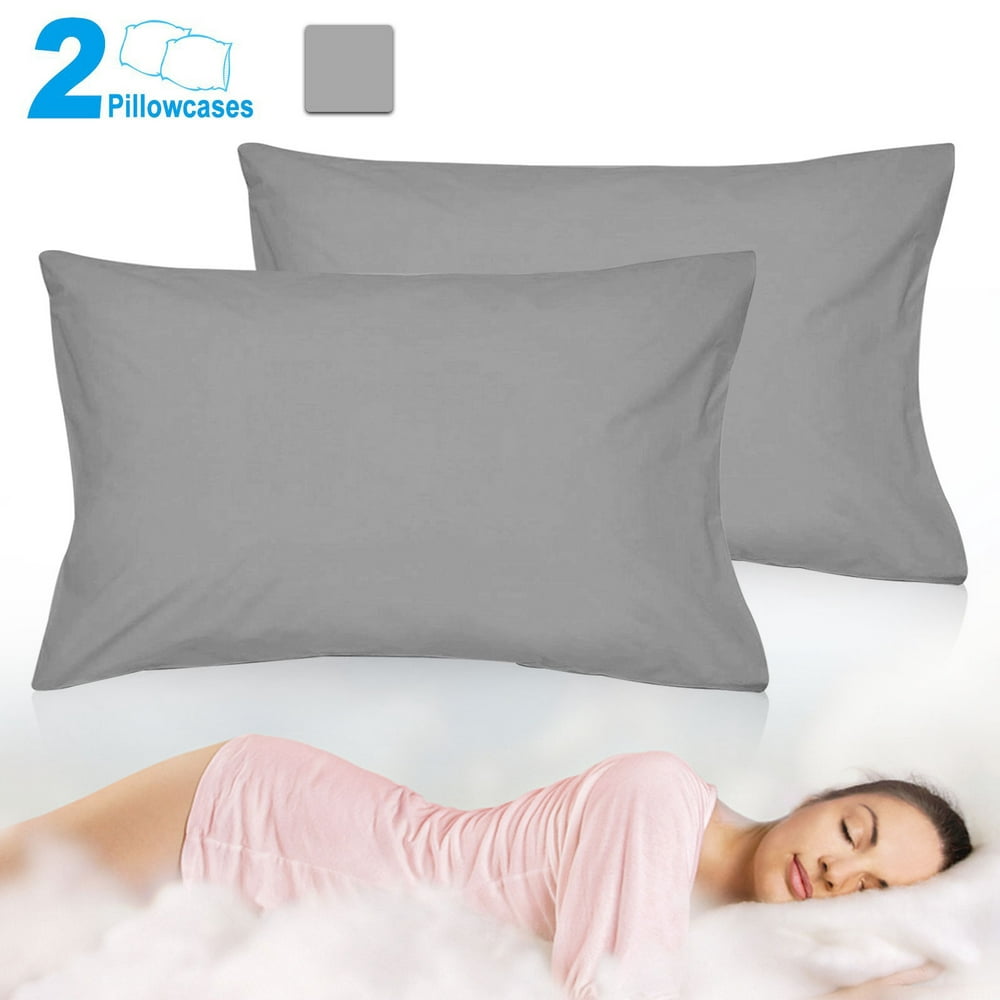 TSV 100% Brushed Polyester Fiber Pillowcases Set of 2, Standard/ Queen