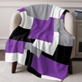 thumbnail image 3 of Throw Blanket for Couch Abstract Geometric Soft Fleece Flannel Blankets Cozy Lightweight Blanket for Home Sofa Living Room Mid Century Purple Nordic Bed Throws 30" x 40", 3 of 9