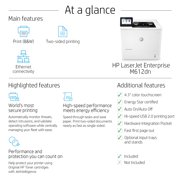 HP LaserJet Enterprise M612dn Laser Printer, Black And White Mobile Print Up to