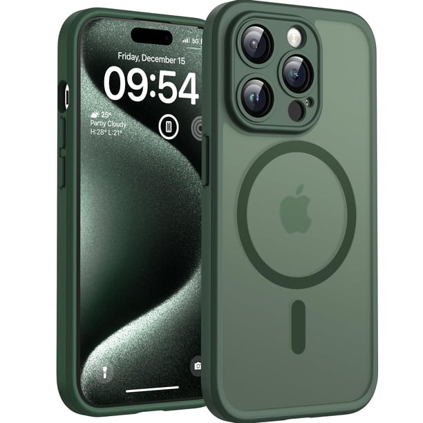 Funda magnética TOCOL para iPhone 15 Pro Max de 6.7 pulgadas, color verde