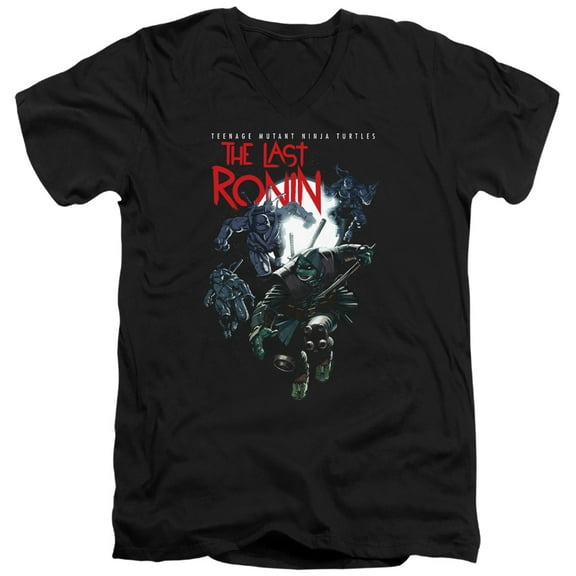 TMNT Teenage Mutant Ninja Turtles, Four Turtles Leap Adult V-Neck Short-Sleeve T Shirt