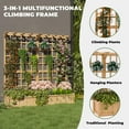 thumbnail image 3 of 2-Tier Wood Planter Box w/Trellis & Roof - 1.4ft Deep Raised Garden Bed for Climbing Plants, Veggies & Flowers - Outdoor Use w/8 Drainage Holes, 3 of 8