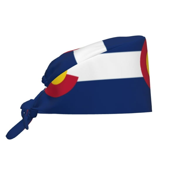 Working Cap Colorado Flag Scrub Cap Unisex Surgical Cap Scrub Hat Breathable Headgear for Women/Men