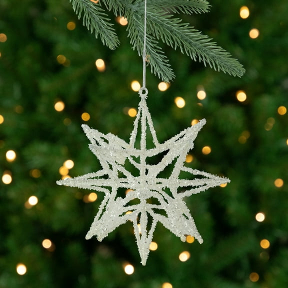 Northlight Starburst 3-D Glittered Christmas Ornament - 10" - White