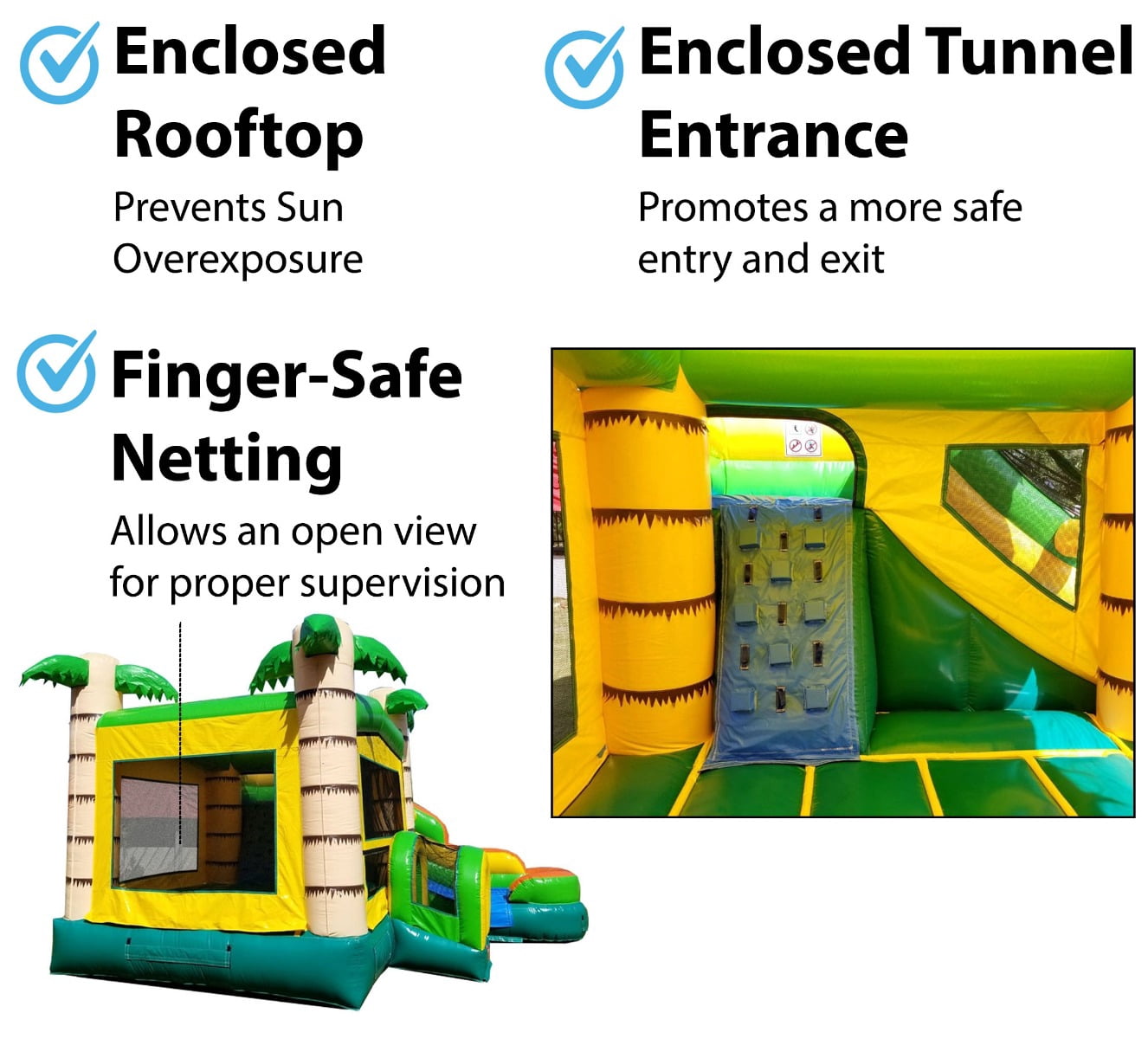 TentandTable Modular Inflatable Water Slide Bounce House Combo with Blower, Tropical