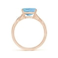 thumbnail image 2 of ANGARA Natural Claw-Set Cushion 2.7 ct Aquamarine Solitaire Engagement Ring in 14K Rose Gold for Women (Size-9mm) | March Birthstone, Anniversary, Jewelry Gift for Women | Natural Aquamarine Ring, 2 of 9
