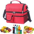 thumbnail image 1 of Bolsa de almuerzo aislada Bolsa de almuerzo portátil de gran capacidad en bolso de tela impermeable esmerilada para mujeres, hombres y estudiantes en la escuela y la oficina JM MX-0140584FYD, 1 of 5