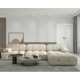 thumbnail image 5 of Sdorens Modular Sectional Sofa,L-Shaped Sofa Velvet Couch Free Combination Sofa,3-Seat Sofa with Ottoman for Living Room and Apartment,Beige, 5 of 12