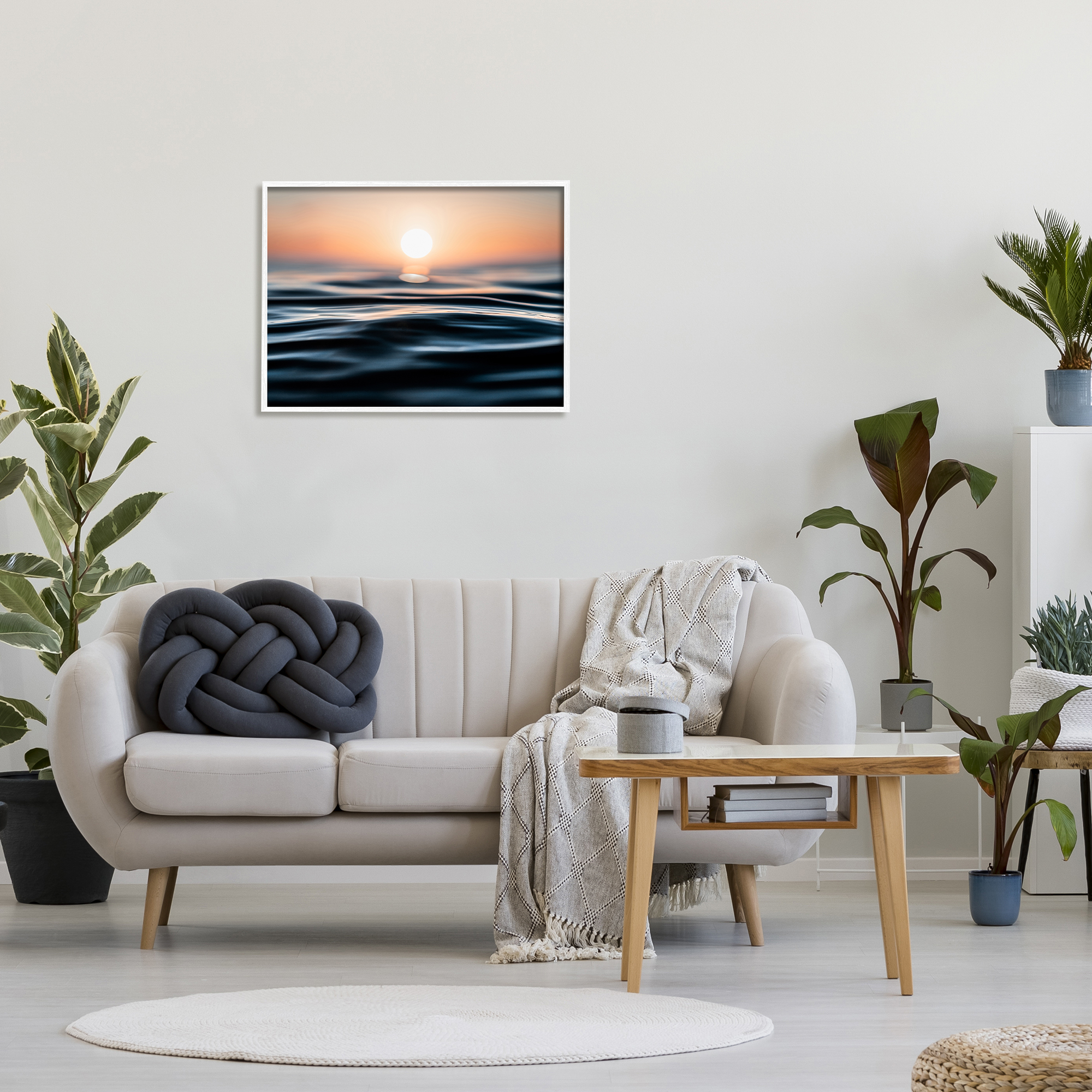 Stupell Industries Abstract Sunlit Ripples Landscape Painting White Framed Art Print Wall Art, 30 x 24