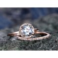 thumbnail image 3 of HeartsAndYou 1.7ct Natural Blue Aquamarine Bridal Set Engagement 100% 14k SOLID Rose Gold, 3 of 6