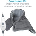 thumbnail image 4 of PureRelief Neck & Shoulder Heating Pad - 4 Heat Settings, Auto Shut-Off, Universal Fit, Magnet Closure, Soft Micromink, Storage Bag, 5-Year Warranty, Machine Wash (Charcoal Gray), 4 of 7