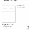 thumbnail image 5 of Linen Home 100% Cotton Percale 1 Flat Sheet, King Size - Crisp, Cool and Strong Bed Linen, Luxury Breathable Sheet, Baby Blue, 5 of 5