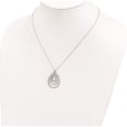 thumbnail image 4 of Sterling Silver Platinum-Plated Diamond Mystique Triple Teardrop Necklace (18 X 24) Made In United States qdf107, 4 of 5