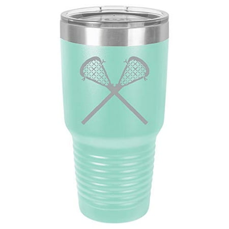 

Tumbler Stainless Steel Vacuum Insulated Travel Mug Lacrosse Sticks (Teal 30 oz)