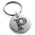 thumbnail image 1 of Stainless Steel Letter P Initial Dotted Monogram Engraved Small Medallion Circle Charm Keychain Keyring, 1 of 1