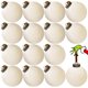 thumbnail image 1 of pdpdoc 15 bolas navideñas de terciopelo, bolas grandes de 8 cm para adornos navideños, adornos flocados de plástico irrompibles para decorar el árbol de Navidad y fiestas (B - Blanco crema), 1 of 1