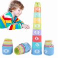thumbnail image 2 of Kid Brain Response Battle Fold Cup Hand Speed Competition Fold Cup Child Stack Game Early Education Puzzle Train Board Games Toy, 2 of 6