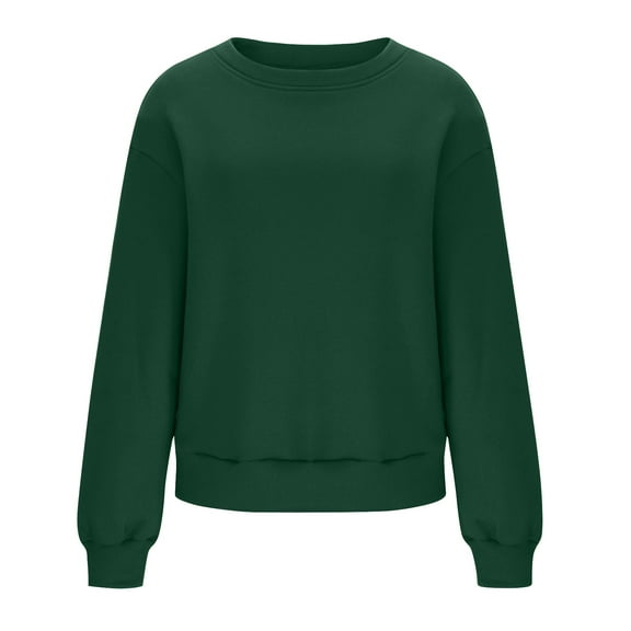 Women’s Oversized Crewneck Sweatshirt – Long Sleeve Fleece Pullover Top, Casual Solid Color Fall Winter Sweater Army Green