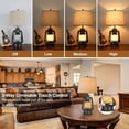 thumbnail image 2 of Rustic Farmhouse Style Touch Control Table Lamps Set of 2 with Night Light,1 USB Charging Ports, For Living Room Bedroom Home Office,Main light Bulb Include, ‎Black&Silver,22 * 12 * 12 Inch, 2 of 7