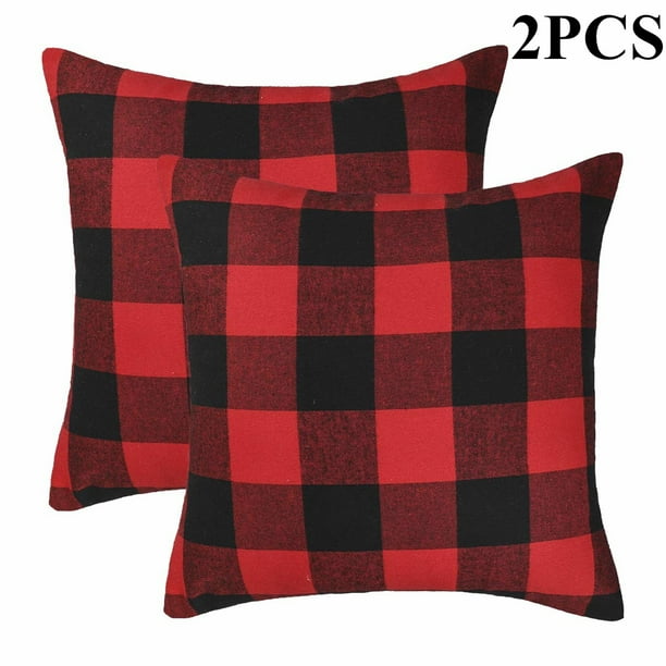 Christmas Pillow Cases set of 2 Plaid Pattern Pillow Case ...