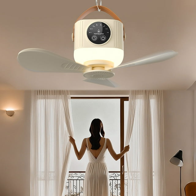 Ventilateur de Plafond Intelligent Ventilateur d'Éclairage Lumière de Camping Ventilateur Photoélectrique Ventilateur de Bureau Lampe Suspendue Insertion Directe Mini Ventilateur