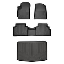 SA0461-B0461-D0461 Custom Fit 2 Rows Floor Mats & Cargo Liner Set - Cargo Deck in Lower Position for 2020-2022 Kia Soul, Black