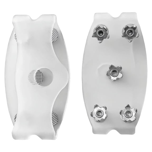 1 Pair Universal 5-Tooth Ice Cleats for Shoes Boots, Translucent Anti-Slip Traction Cleats for Snow and Ice, Easy Step-in Design, Winter Outdoor Anti-Skid Shoe Covers Crampon(Clear)