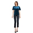 thumbnail image 2 of Time and Tru Women's Crushed Velvet Top with Short Sleeves, Sizes XS-XXXL, 2 of 5