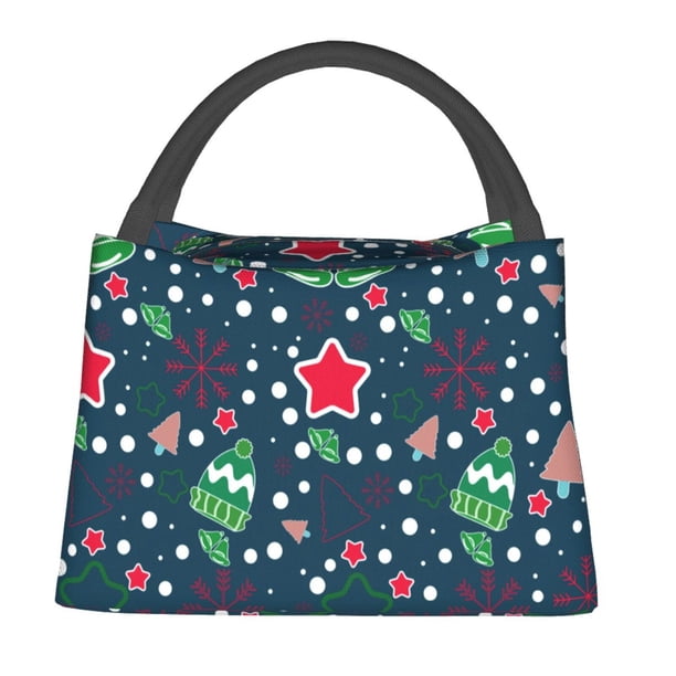 Fotbe Christmas Bolsa Térmica Portátil con Estampado, Bolsa de Entrega de Alimentos Aislada, Bolsa Reutilizable de Gran Capacidad para Comidas y Supermercado