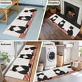 thumbnail image 5 of Runner Rug 2'x6', Cute Cats Washable Non-Slip Hallway Runner Rugs, Modern Abstract Ink Painting Red Striped Bedside Rugs Floor Mats Carpet Runners for Kitchen Bathroom Laundry Room, 5 of 8