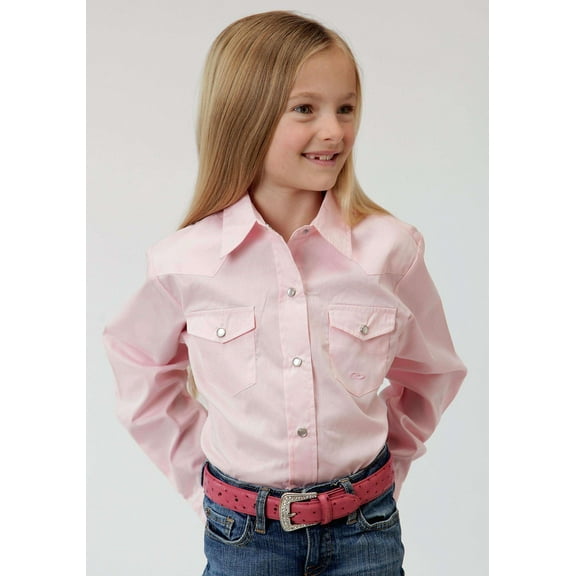 Roper 0265 Ladies Long Sleeve Poplin Shirt Pink