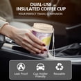 thumbnail image 5 of 18oz Travel Coffee Mug, 316 Stainless Steel Vacuum Insulated Tumbler with 2-in-1 Straw Lid & Strap, Liquid & Marble Print, 5 of 6