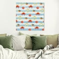 thumbnail image 2 of Wynwood Studio 'Fish Crab Lifesave Pattern' Nautical and Coastal Wall Art Canvas Print - Blue, Orange, 30" x 30", 2 of 2