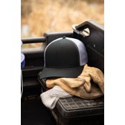 Outdoor Cap Blank Trucker Hat – Low Profile Structured Cotton Baseball Cap with Mesh Back, Adjustable Snapback, One Size, Black/White