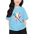 thumbnail image 1 of T-shirts Filles Imprimé Col Rond Manches Courtes T-Shirt Garçons Filles Tee Confortable Tee Shirt Enfant Fille Bleu Ciel 3 Ans-4 Ans, 1 of 6