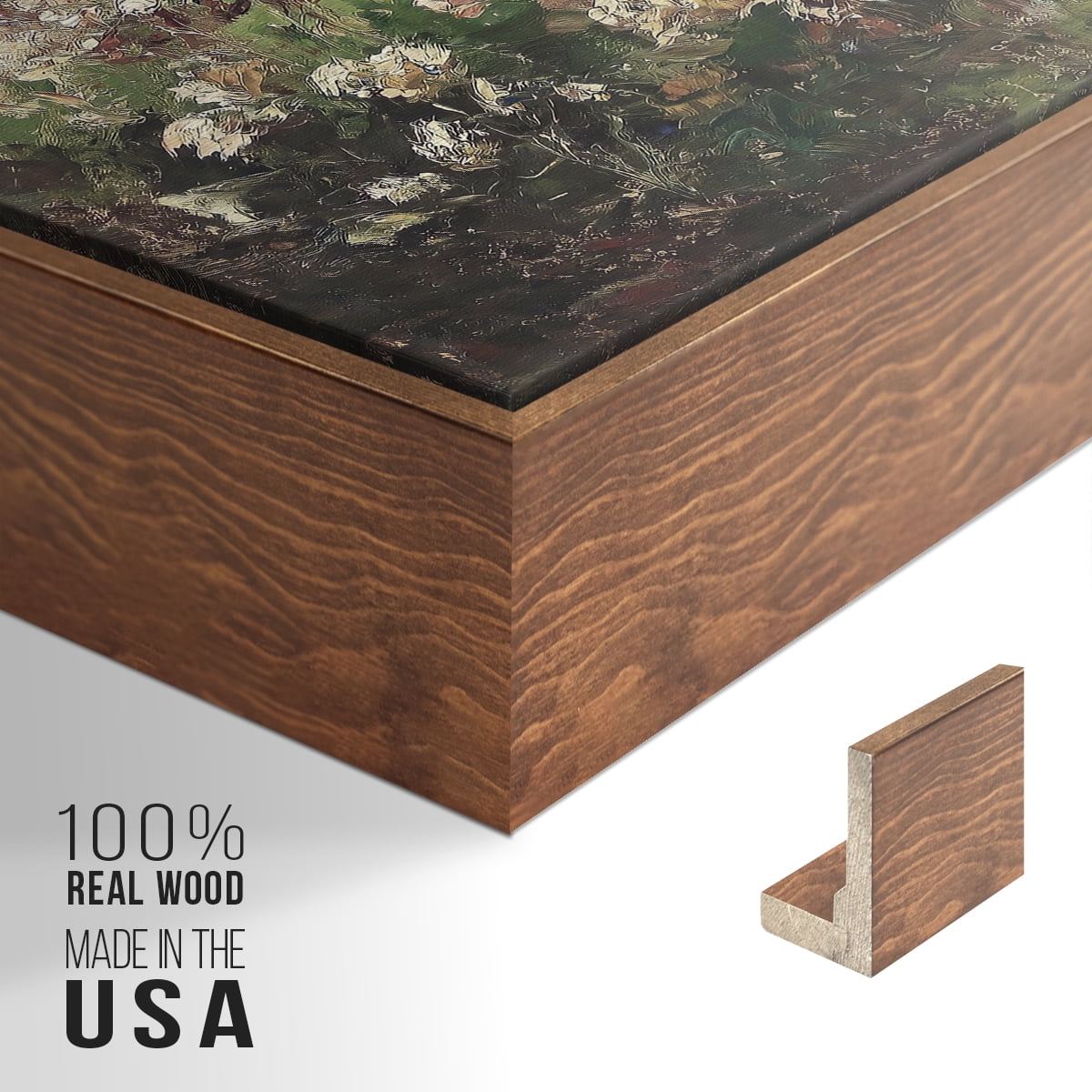 Vintage Landscape-CCXL By Wexford Home Framed in Walnut Wood Gallery Wrapped Canvas 17 in. x 25 in.