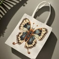 thumbnail image 2 of Intricate Butterfly Design Tote Bag - Reusable Canvas Shopping Bag in White Perfect for Travel Parties & Everyday Use, 2 of 6