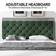 thumbnail image 4 of 4 EVER WINNER Queen Size Bed Frame with Button Tufted Headboard, Upholstered Platform Bedframe with Wood Slat Support, Box Spring Needed, Noise Free, Easy Assembly, Faux Leather & Green, 4 of 8