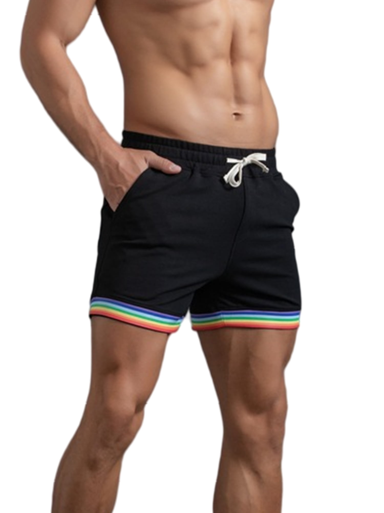 Mens Soft Striped Shorts Boys Casual Elastic Waisted Sports Hot Pants Comfy  | Fruugo DK