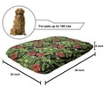 thumbnail image 2 of Tropical Pet Bed, Pastel Hibiscus Bouquets with Banana Palm Leaves Plumeria Frangipani Jungle, Resistant Pad for Dogs and Cats Cushion with Removable Cover, 24" x 39", Red Lime Green, by Ambesonne, 2 of 4
