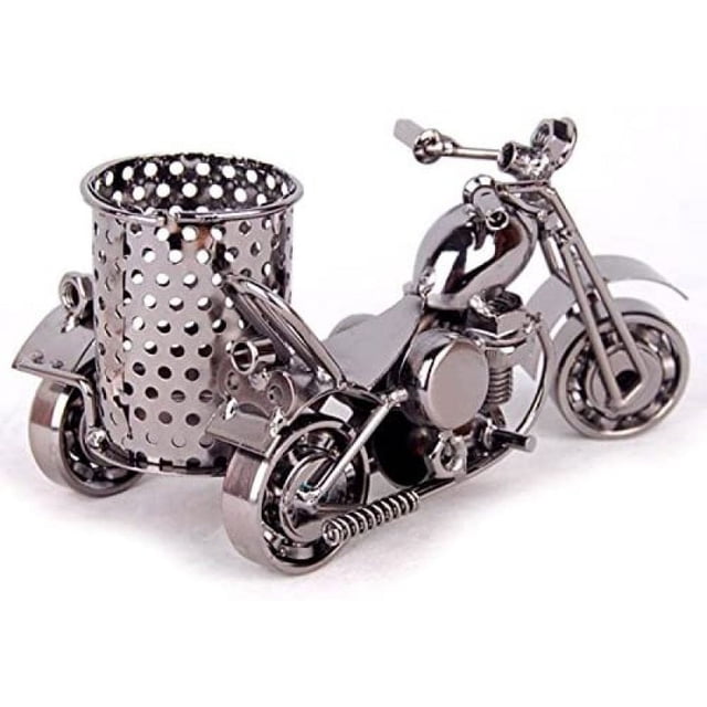 Portalápices vintage/portabotellas, modelo moto metal, organizador de mesa-regalo creativo Ormromra LKX-1608-1