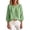 Green, variant on Bosfbaoi 3/4 Puff Sleeve Womens Tops Solid Round Neck Loose Linen Blend Casual Blouses