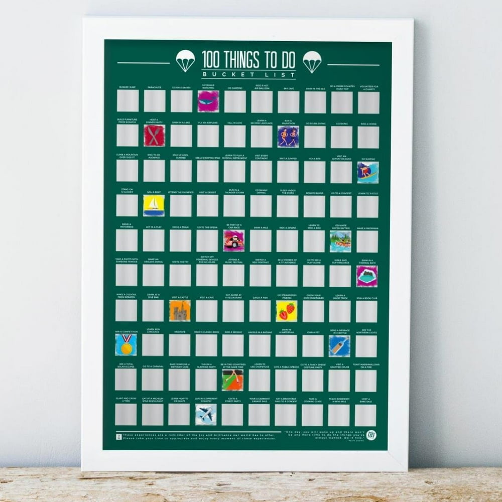 100 Things to Do Scratch Off Bucket List Poster