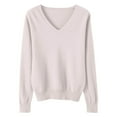 thumbnail image 4 of GBSYEWXS Casual Sweater For Girls Child Size 10-11 Years Comfortable Solid Color V-Neck Pullover Sweater Child, 4 of 5