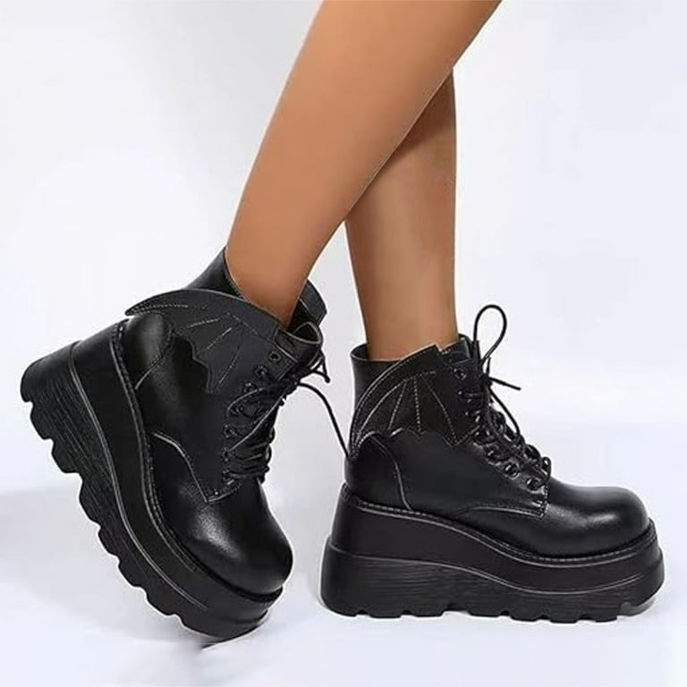 Dakaela Women Platform Ankle Boots Gothic Wedge Mary Jane