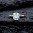 thumbnail image 3 of CHIRAGEMSJEWEL 8X6MM / 1.5 Ct Aquamarine Promise Ring ,March Birthstone Bezel Setting Solitaire Ring Christmas Gift for Love, 3 of 8